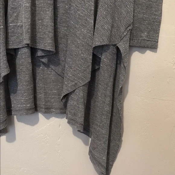 Free People Charcoal Gray Knit Top with Asymmetrical Lines Small - Picture 4 of 7